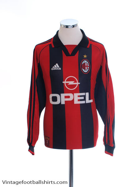 1998-00 AC Milan Home Shirt L/S L Football Shirt