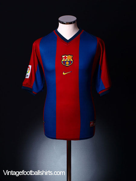 1998-00 Barcelona Home Shirt XL | Vintage Football Shirts