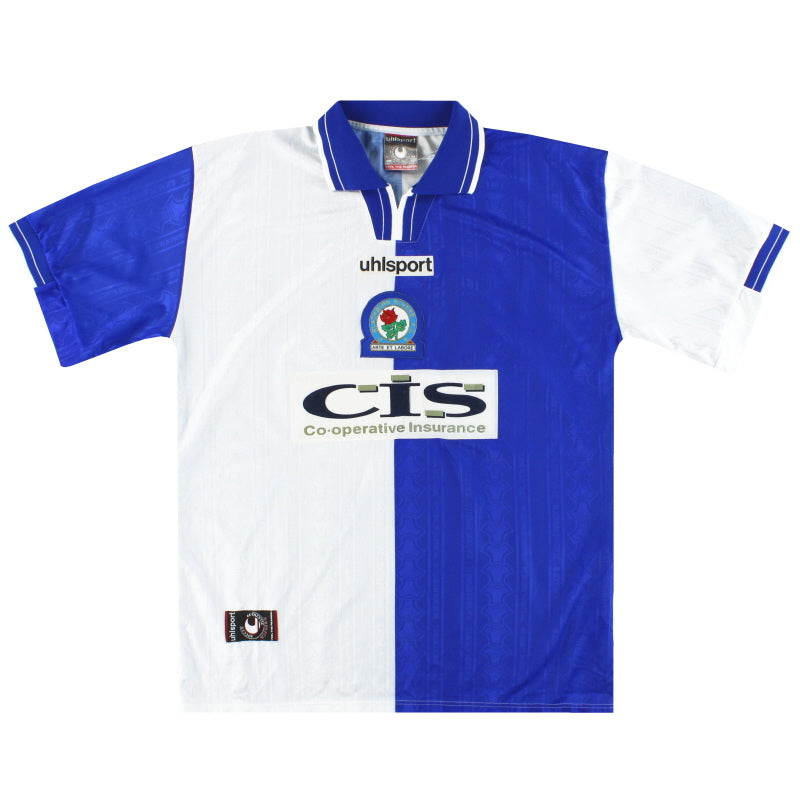 1998-00 Blackburn uhlsport Home Shirt L Football Shirt