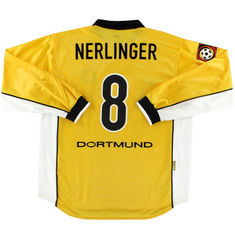 1998-00 Borussia Dortmund Home Shirt Nerlinger #8 L/S XL Football Shirt