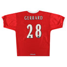 1998-00 Liverpool Reebok Home Shirt Gerrard #28  L Football Shirt