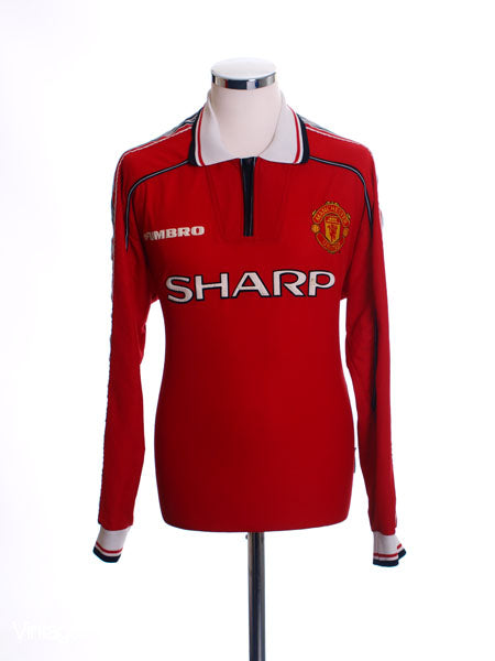 1998-00 Manchester United Home Shirt L/S Y Football Shirt