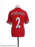 1998-00 Manchester United Home Shirt G.Neville #2 L Football Shirt