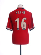 1998-00 Manchester United Home Shirt Keane #16 L Football Shirt
