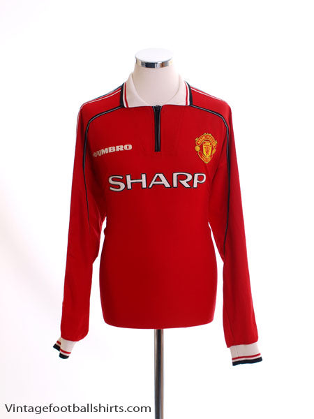 1998-00 Manchester United Home Shirt Beckham #7 L/S XXL | Vintage