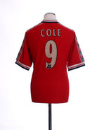 1998-00 Manchester United Home Shirt Cole #9 L Football Shirt