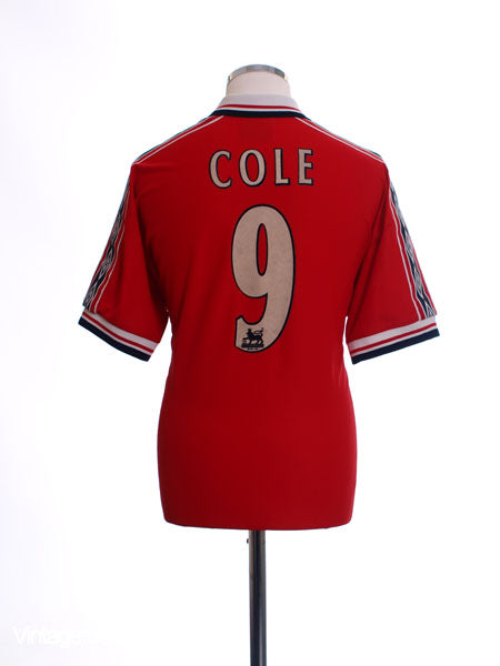 1998-00 Manchester United Home Shirt Cole #9 L Football Shirt