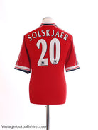 1998-00 Manchester United Home Shirt Solskjaer #20 XL Football Shirt
