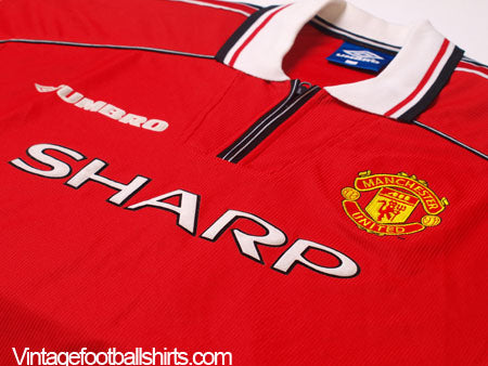 1998-00 Manchester United Home Shirt Beckham #7 L | Vintage