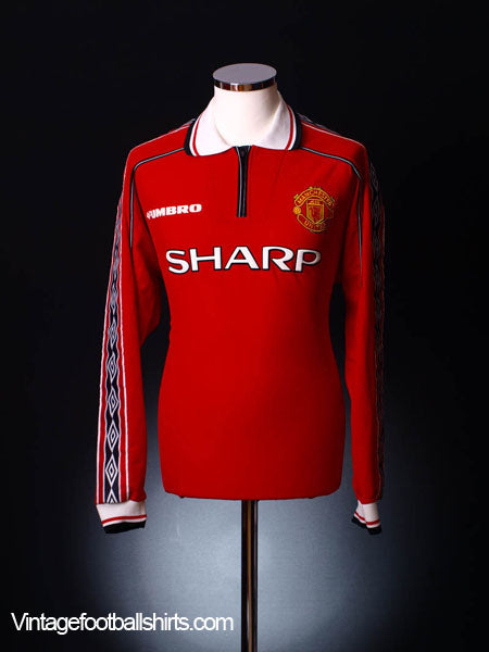 1998-00 Manchester United Home Shirt L/S XL Football Shirt