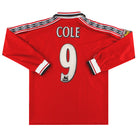 1998-00 Manchester United Umbro Home Shirt Cole #9 L/S L.Boys Football Shirt