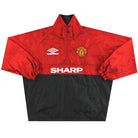 1998-00 Manchester United Umbro 1/4 Zip Track Jacket L Jacket