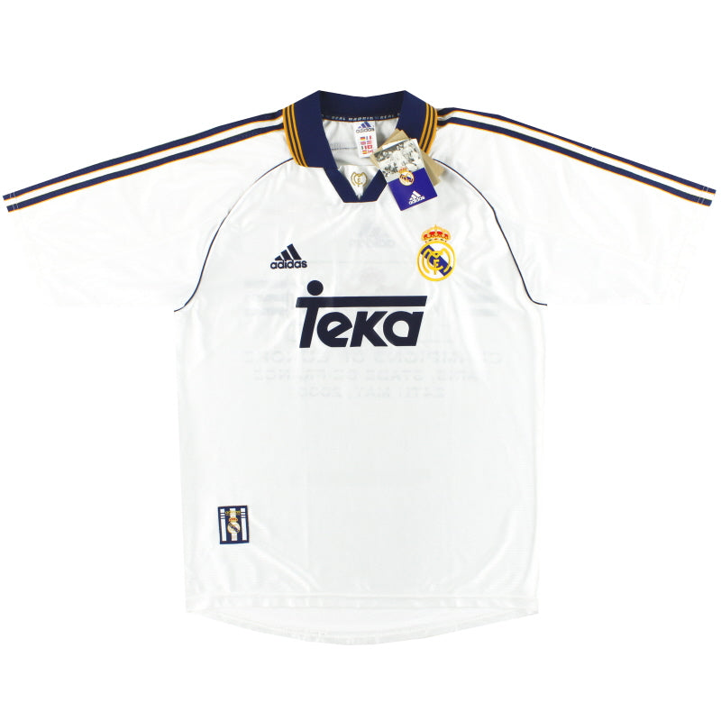 1998-00 Real Madrid adidas 'Champions Of Europe' Home Shirt *w/tags* M Football Shirt