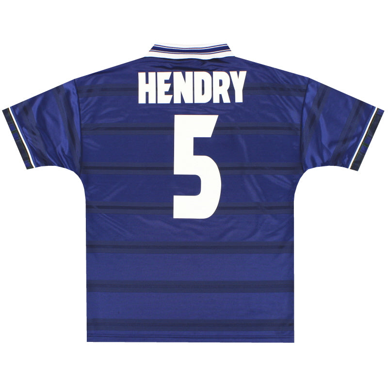 1998-00 Scotland Umbro 'World Cup' Home Shirt Hendry #5 M