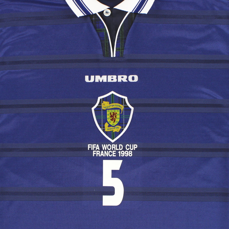 1998-00 Scotland Umbro 'World Cup' Home Shirt Hendry #5 M