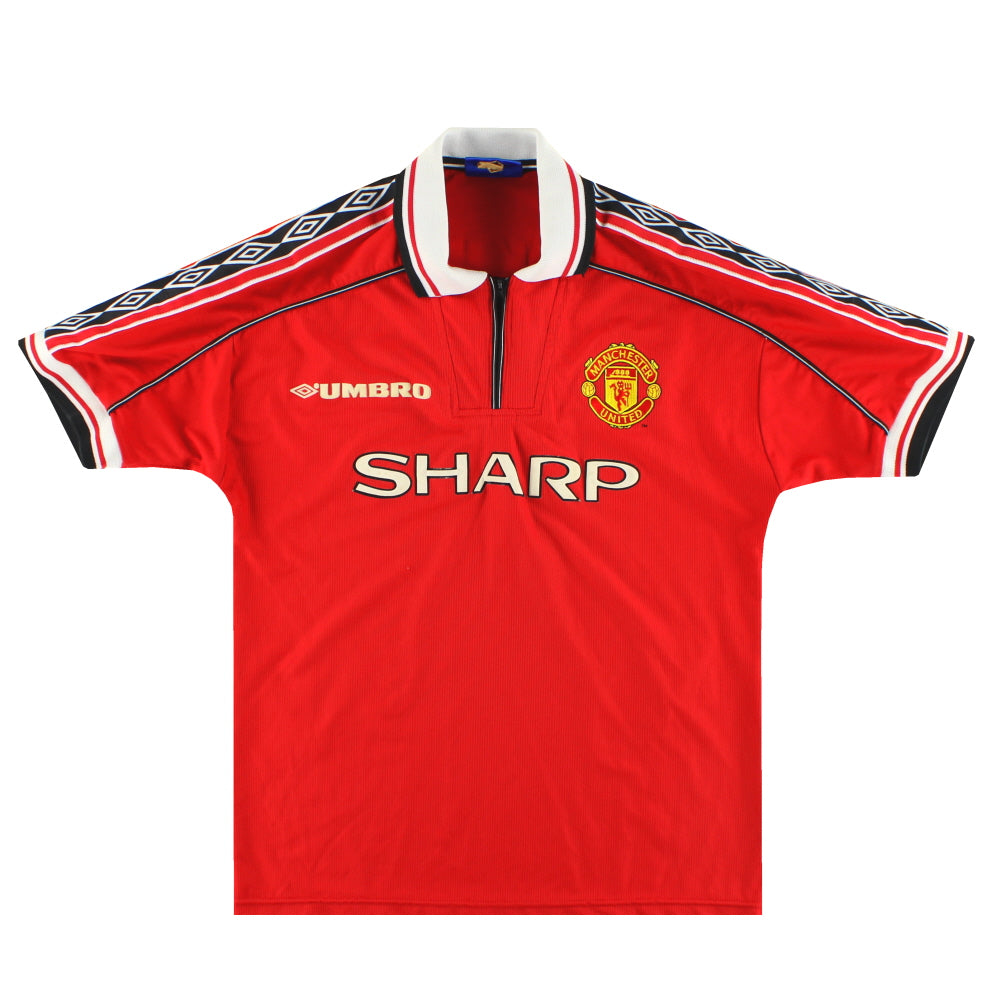1998-00 Manchester United Umbro Home Shirt Beckham #7 L | Vintage