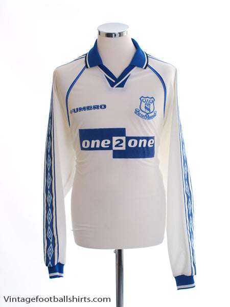 1998-99 Everton Away Shirt L/S XL Football Shirt