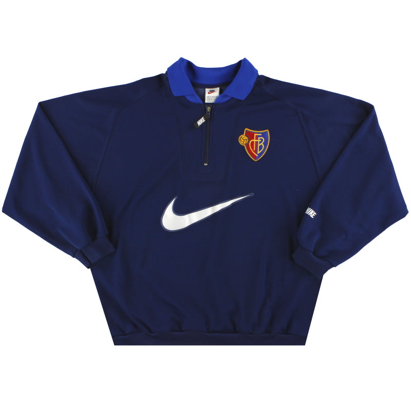 1998-99 FC Basel Nike 1/4 Zip Sweatshirt L Sweatshirt