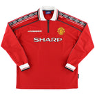 1998-99 Manchester United Umbro Home Shirt L/S XL Football Shirt