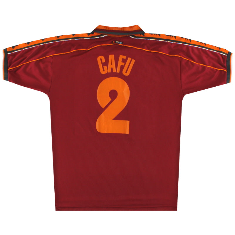 1998-99 Roma Diadora Home Shirt Cafu #2 XL Football Shirt