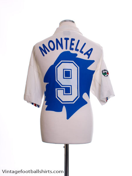 1998-99 Sampdoria Away Shirt Montella #9 M Football Shirt