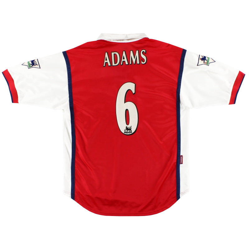 1999-00 Arsenal Nike Home Shirt Adams #6 M Football Shirt