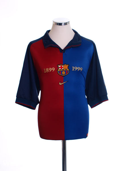 1999-00 Barcelona Centenary Home Shirt S Football Shirt