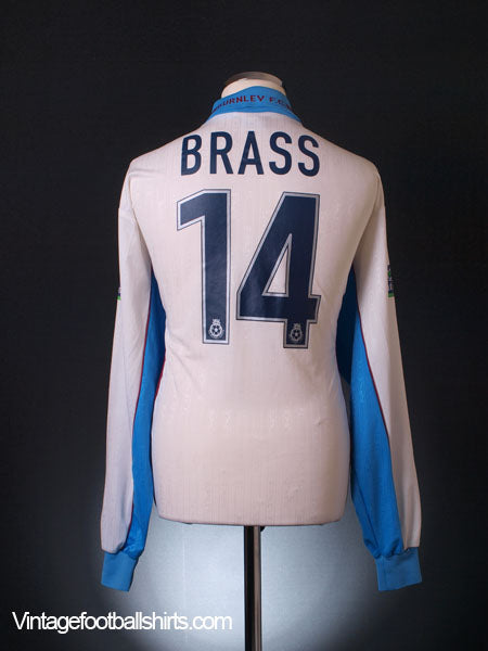 1999-00 Burnley Match Issue Away Shirt Brass #14 L/S XL Football Shirt