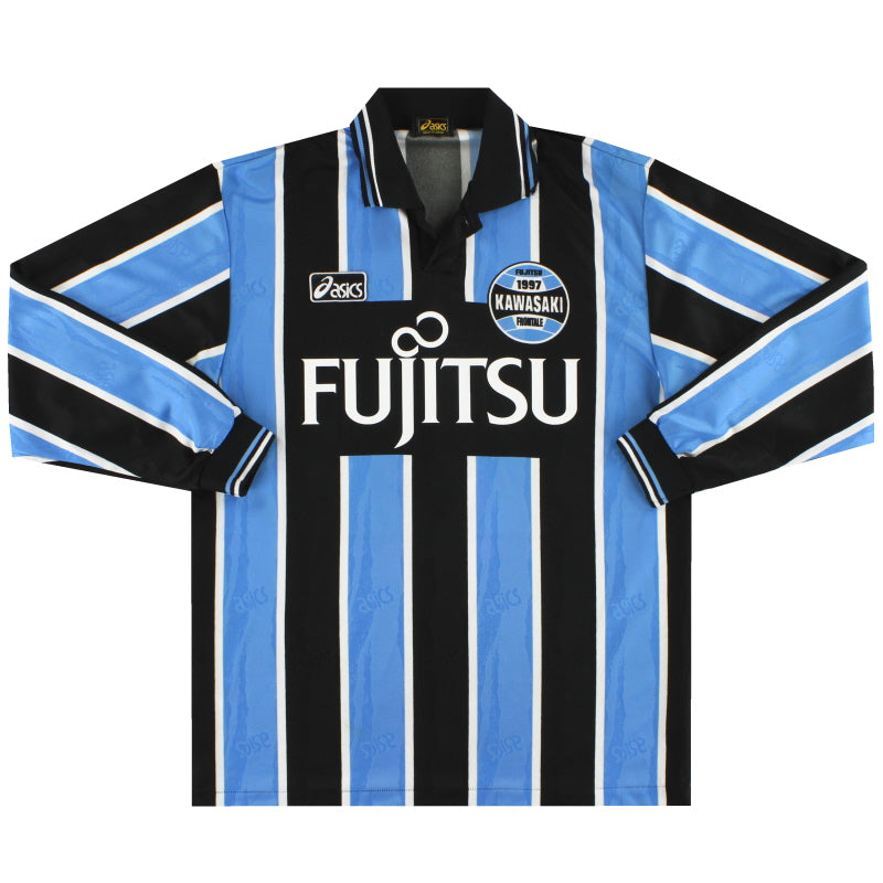 1999-00 Kawasaki Frontale Asics Home Shirt L/S M Football Shirt