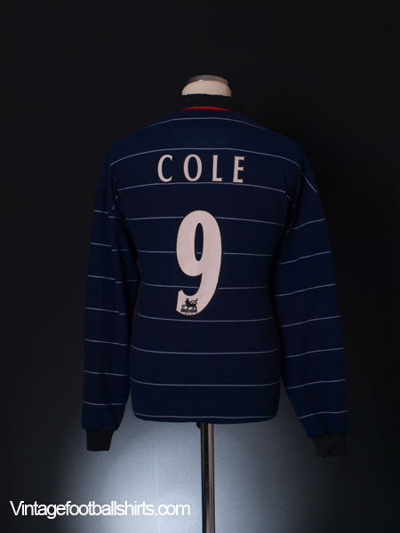 1999-00 Manchester United Away Shirt Cole #9 L/S M Football Shirt