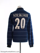 1999-00 Manchester United Away Shirt Solskjaer #20 L/S M Football Shirt