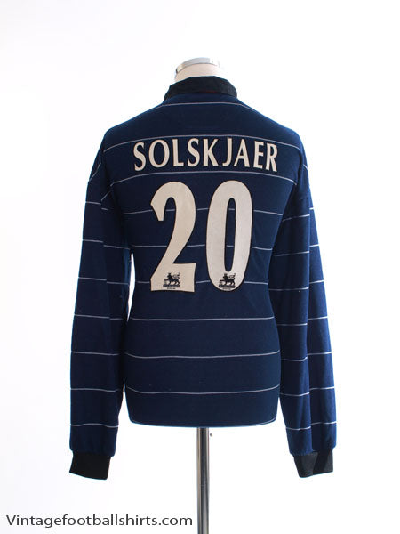 1999-00 Manchester United Away Shirt Solskjaer #20 L/S M Football Shirt