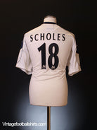 1999-00 Manchester United Third Shirt Scholes #18 XL Football Shirt