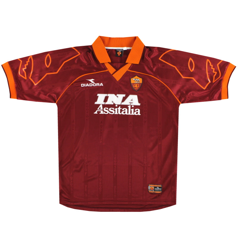 1999-00 Roma Diadora Home Shirt *As New* XL Football Shirt