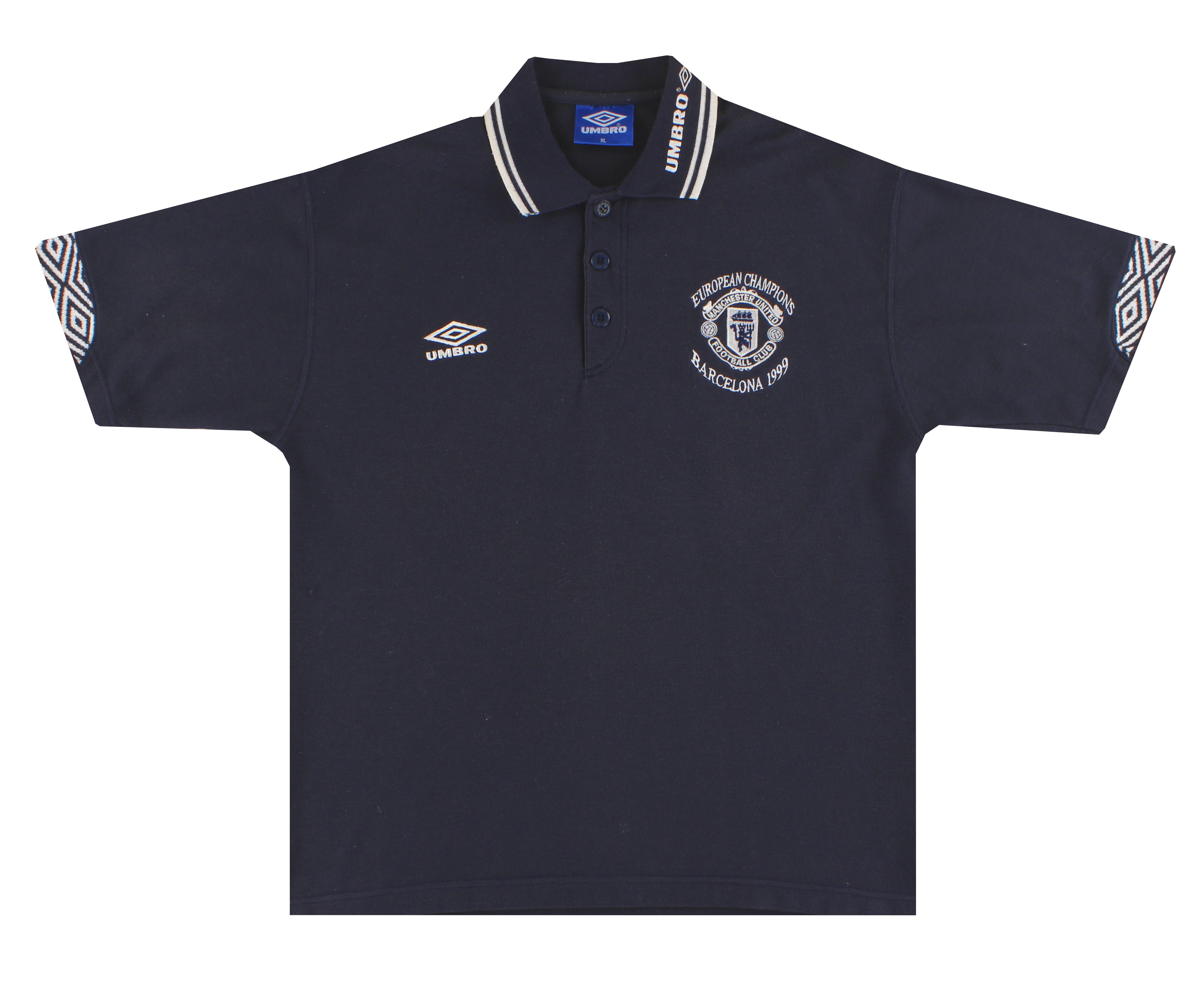 1999-00 Manchester United Umbro 'Champions' Polo Football Shirt XL