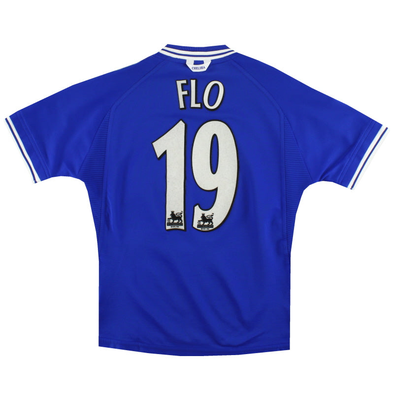 1999-01 Chelsea Umbro Home Shirt Flo #19 L.Boys Football Shirt