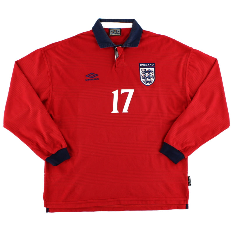 1999-01 England Player Issue Away Shirt #17 L/S XL Football Shirt