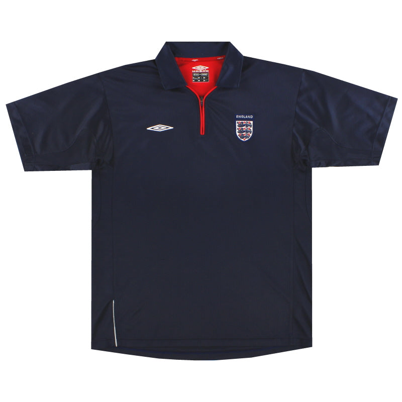 1999-01 England Umbro 1/4 Zip Training Shirt L | Vintage Football