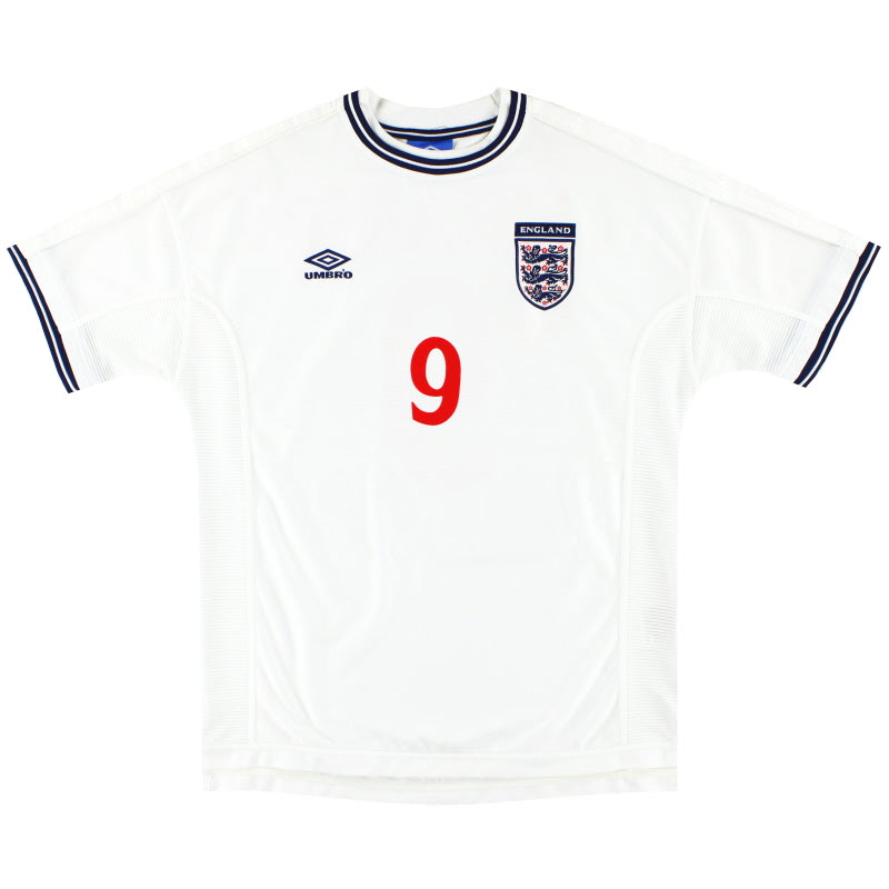 1999-01 England Umbro Home Shirt Shearer #9 XL | Vintage Football