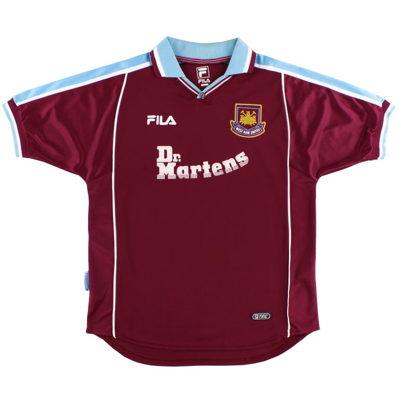 1999-01 West Ham Fila Home Shirt L | Vintage Football Shirts