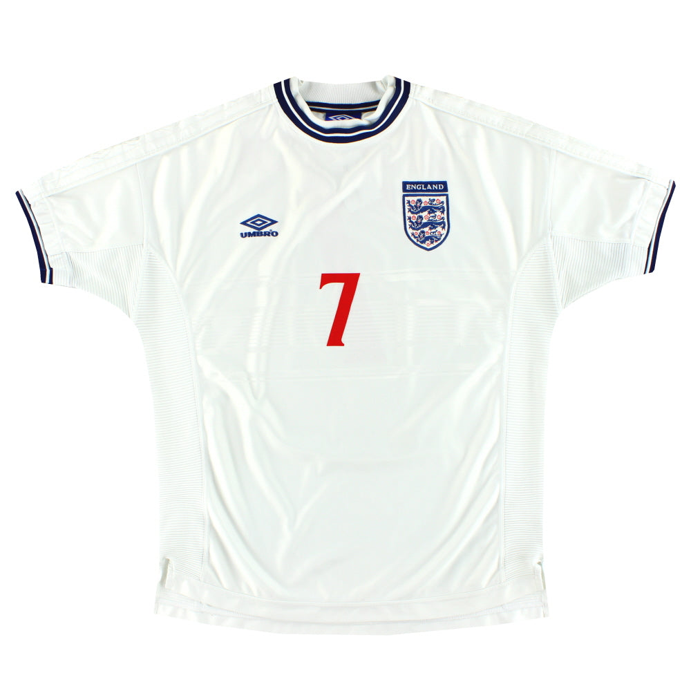 1999-01 England Umbro Home Shirt Beckham #7 *Mint* XL | Vintage