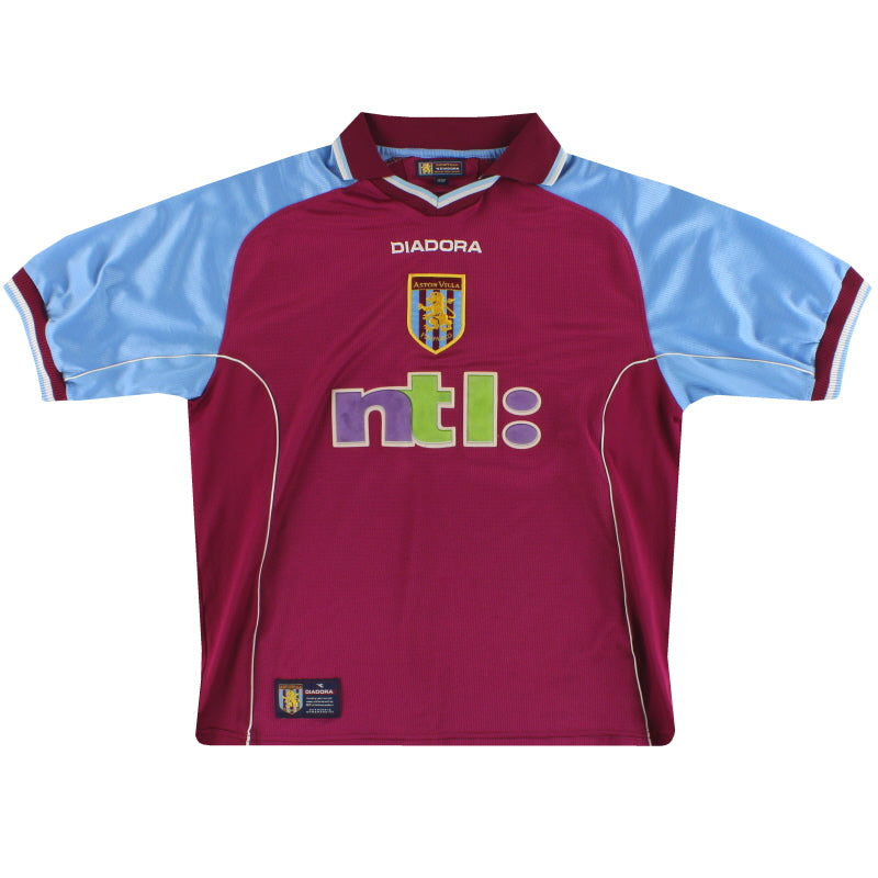 2000-01 Aston Villa Diadora Home Shirt M Football Shirt