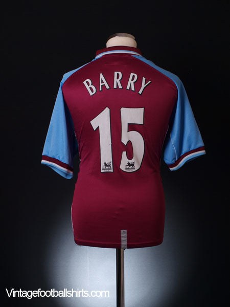 2000-01 Aston Villa Home Shirt Barry #15 L Football Shirt