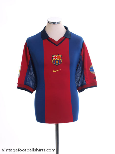 2000-01 Barcelona Home Shirt L Football Shirt