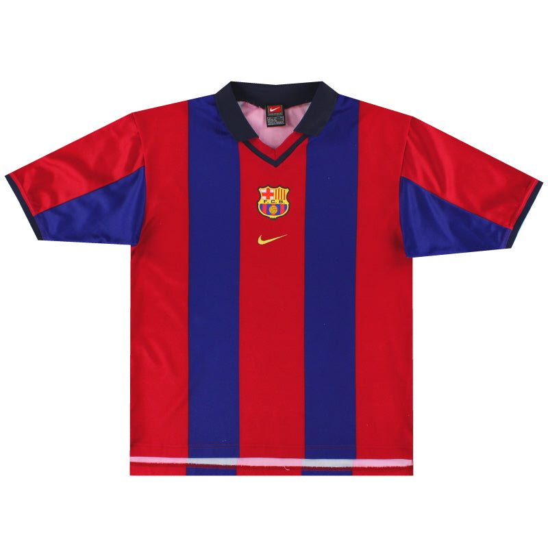 2000-01 Barcelona Nike Basic Home Shirt L | Vintage Football Shirts