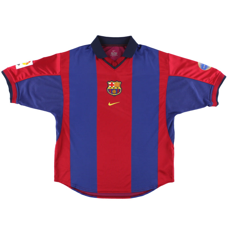 2000-01 Barcelona Nike Home Shirt M | Vintage Football Shirts