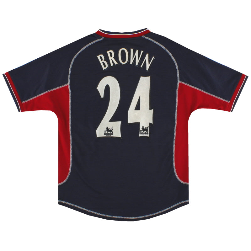 2000-01 Manchester United Umbro Third Shirt Brown #24 XL.Boys Football Shirt