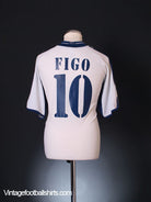 2000-01 Real Madrid Home Shirt Figo #10 L Football Shirt