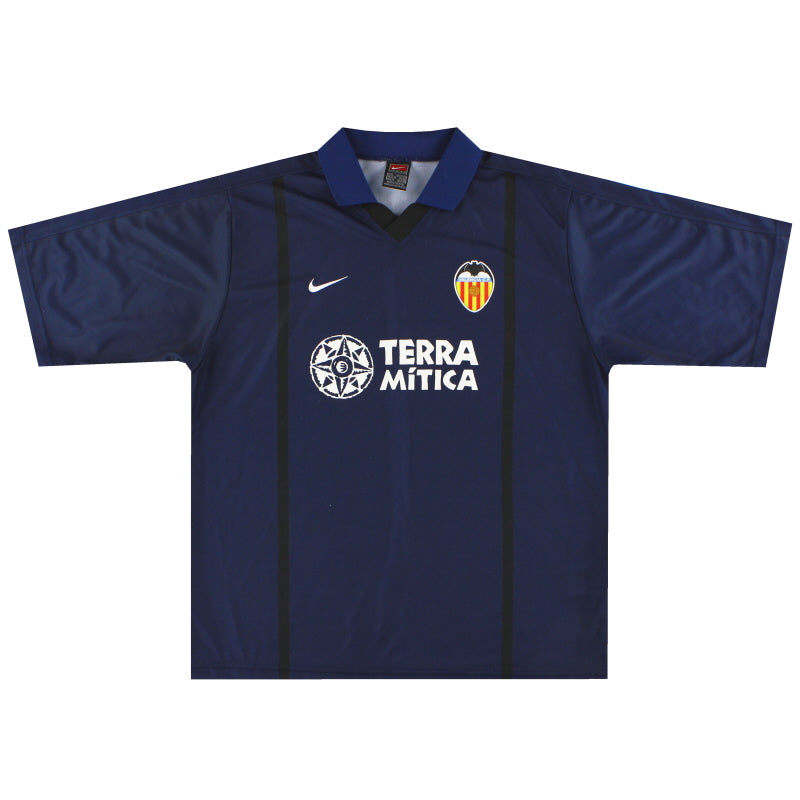2000-01 Valencia Nike Basic Away Shirt L Football Shirt
