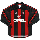 2000-02 AC Milan adidas Player Issue Home Shirt #2 L/S L Football Shirt